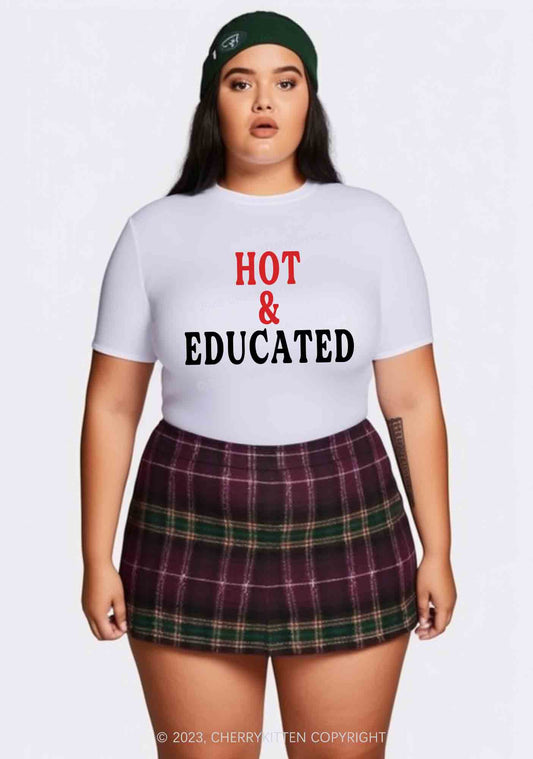 Curvy Hot And Educated Baby Tee Cherrykitten