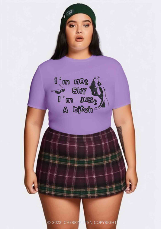 Curvy I'm Just A Bxxch Y2K Baby Tee Cherrykitten