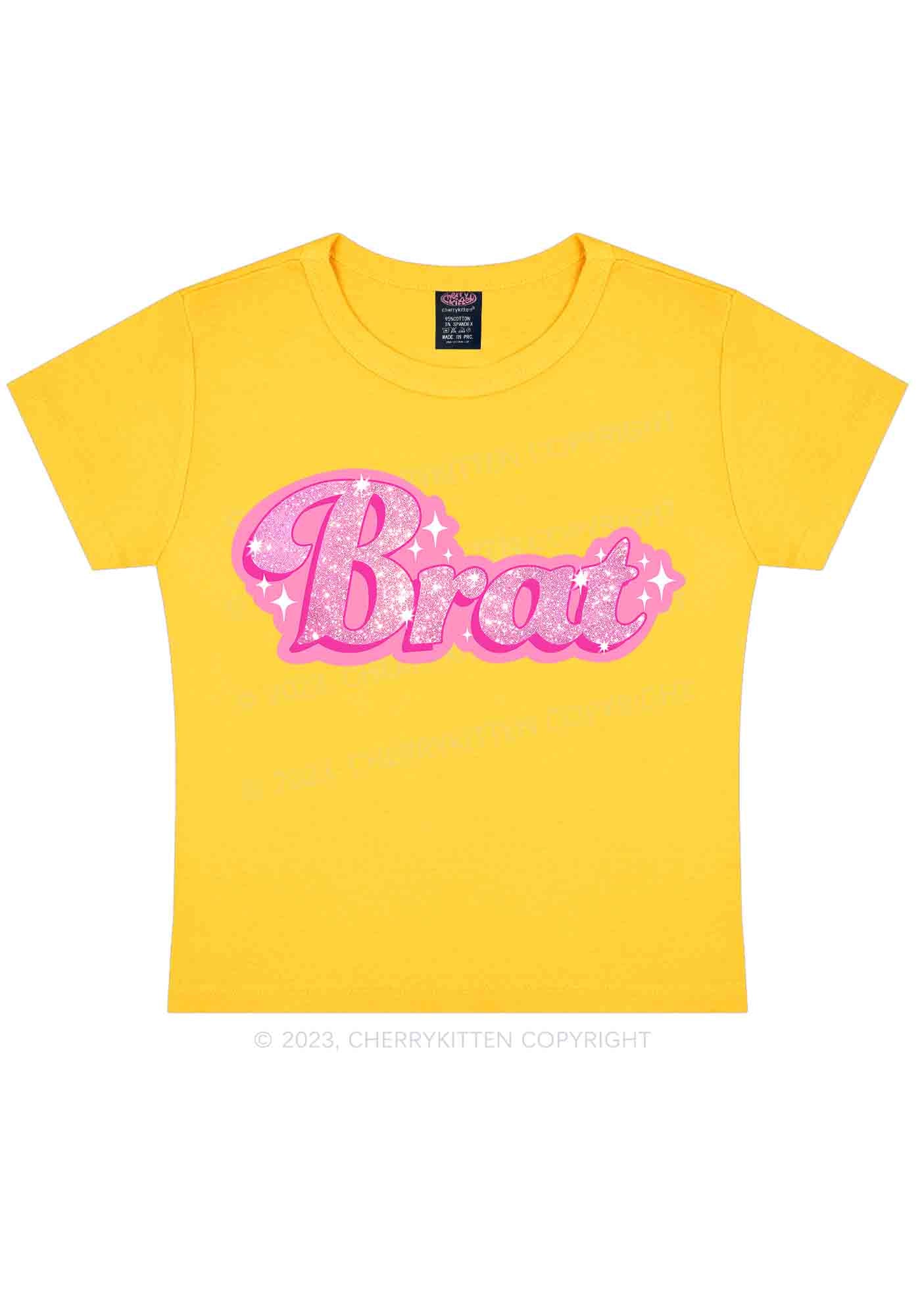 BRAT Y2K Baby Tee Cherrykitten