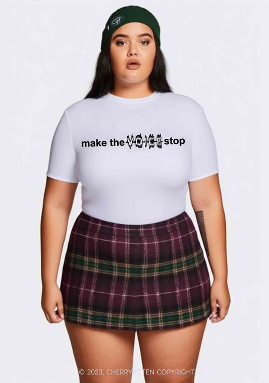 Curvy Make The Voice Stop Baby Tee Cherrykitten