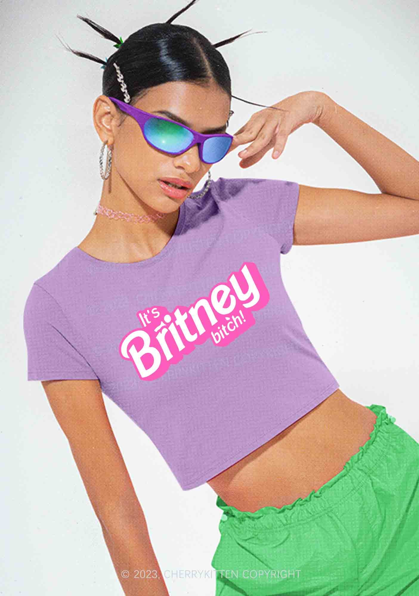 It's Britney Bixch Y2K Baby Tee Cherrykitten