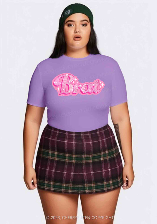 Curvy BRAT Y2K Baby Tee Cherrykitten