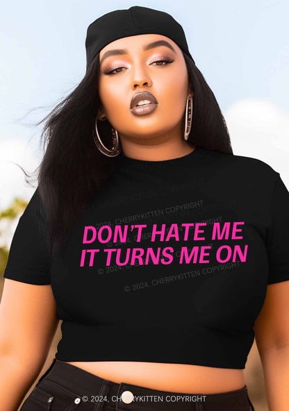 Curvy It Turns Me On Y2K Baby Tee Cherrykitten