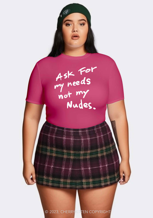 Curvy Ask For My Needs Baby Tee Cherrykitten