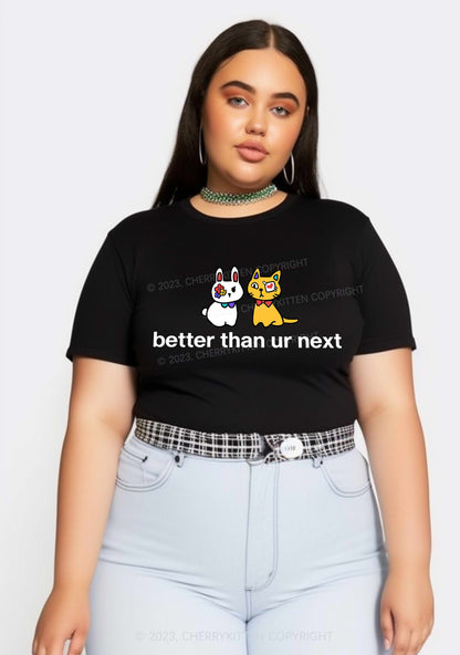 Curvy Better Than Ur Next Cat Y2K Baby Tee Cherrykitten