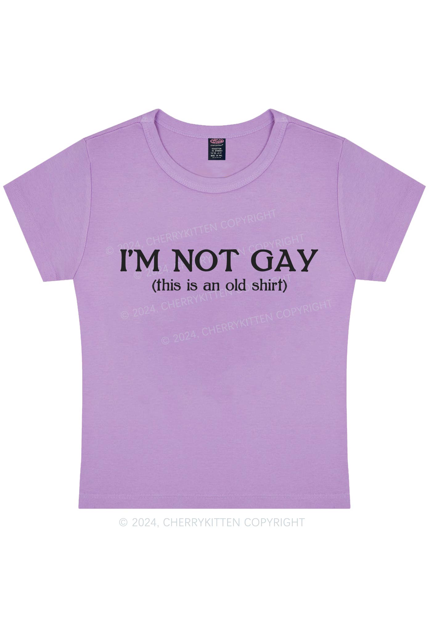 Curvy I'm Not Gay Y2K Baby Tee Cherrykitten