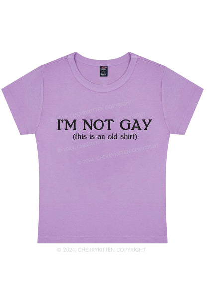 Curvy I'm Not Gay Y2K Baby Tee Cherrykitten