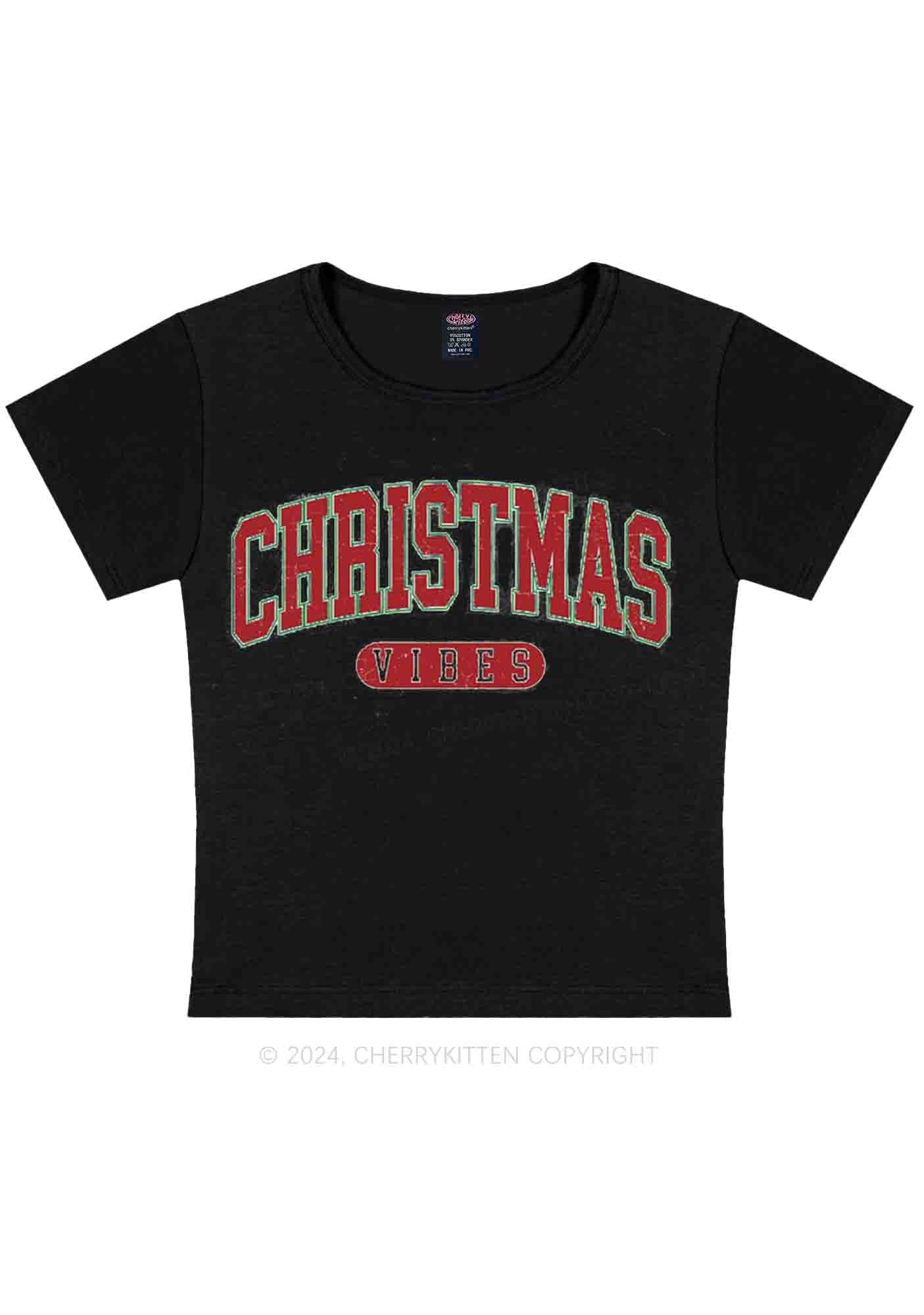 Christmas Vibes Y2K Baby Tee Cherrykitten