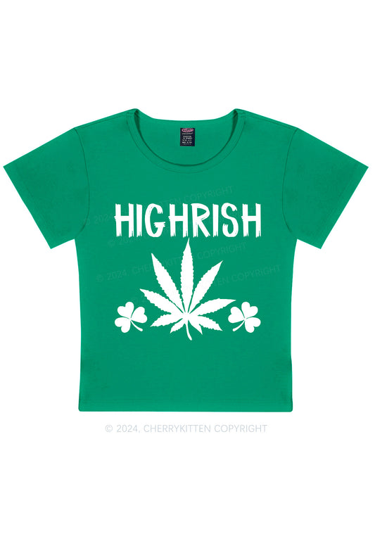 Highrish St Patricks Y2K Baby Tee Cherrykitten