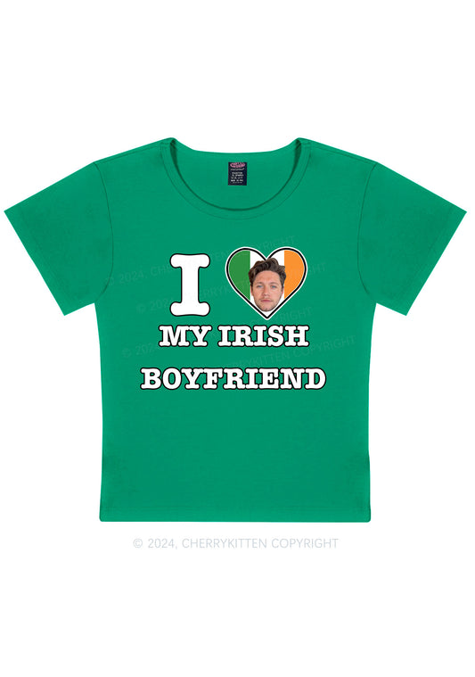 Custom Irish Boyfriend Photo St Patricks Y2K Baby Tee Cherrykitten