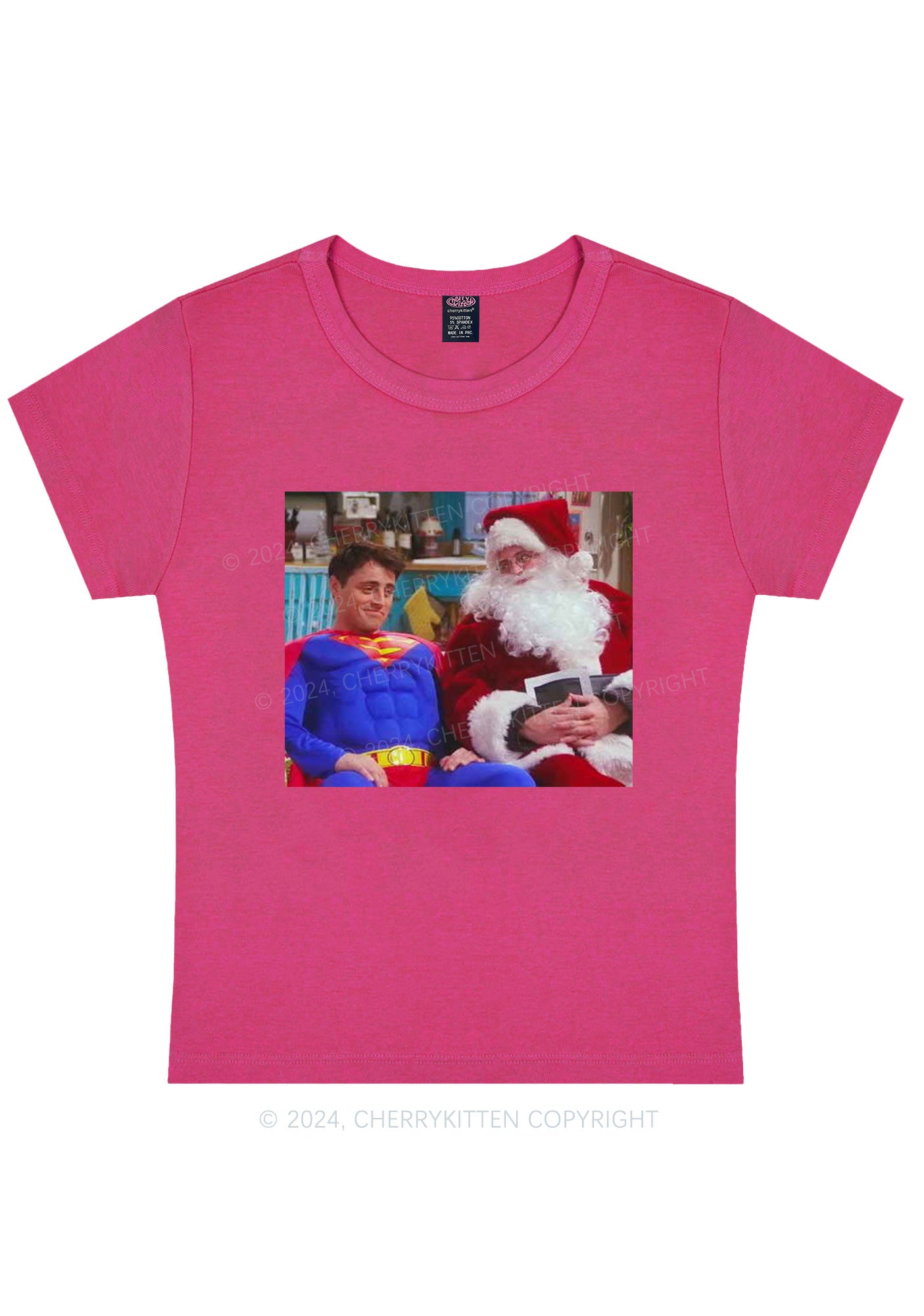 Christmas Super Santa Y2K Baby Tee Cherrykitten