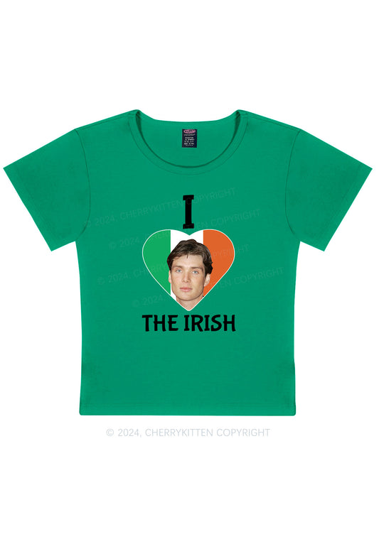 I Love The Irish Custom Photo St Patricks Y2K Baby Tee Cherrykitten