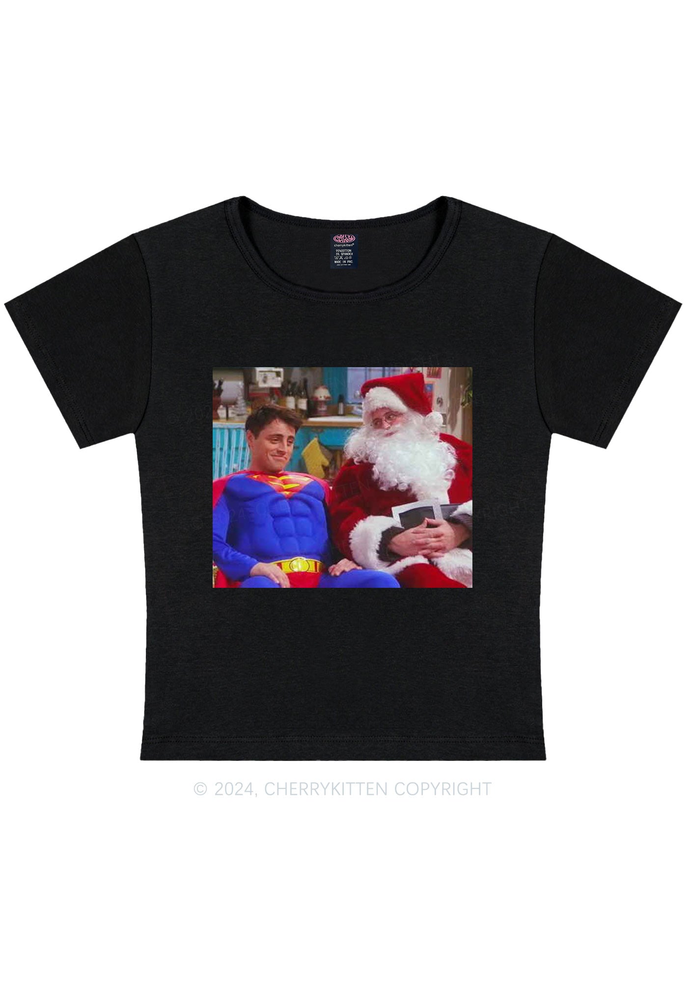 Christmas Super Santa Y2K Baby Tee Cherrykitten