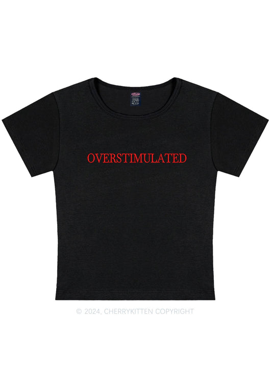 Embroidered Overstimulated Y2K Baby Tee Cherrykitten