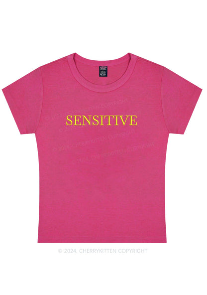 Embroidered Sensitive Y2K Baby Tee Cherrykitten