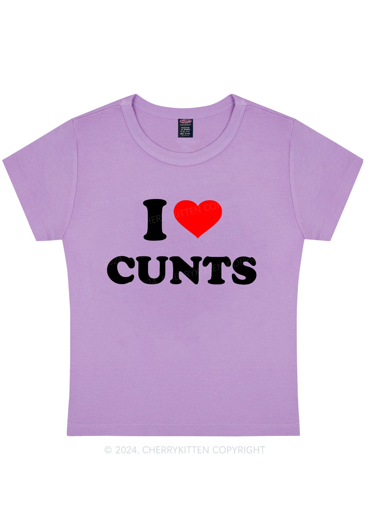 Curvy I Love Cxxts Y2K Baby Tee Cherrykitten