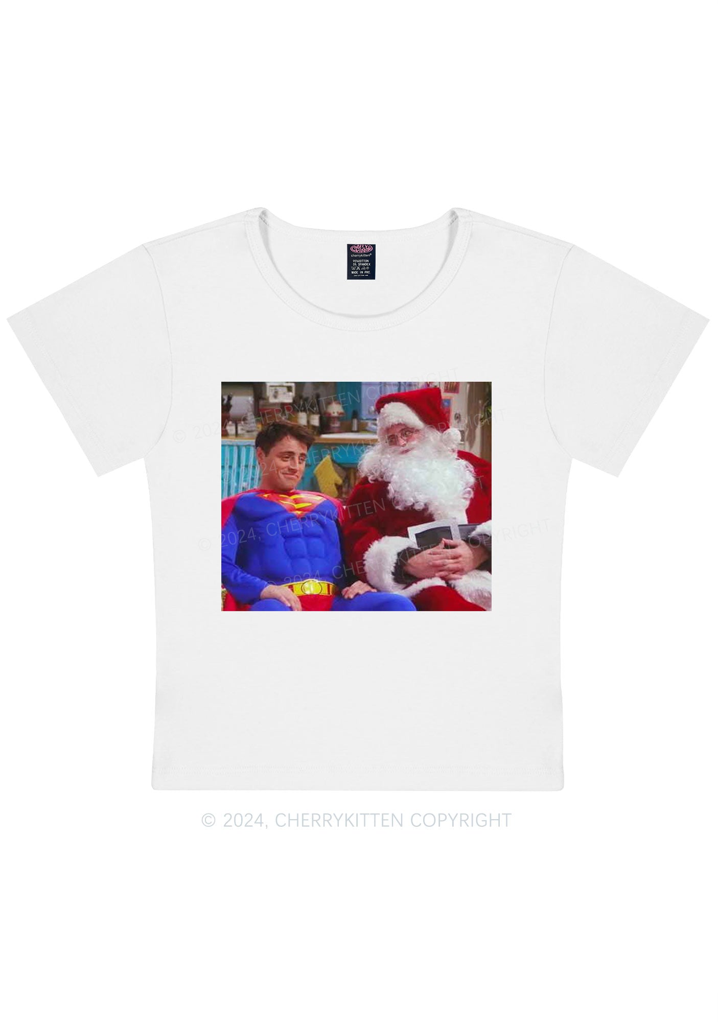 Christmas Super Santa Y2K Baby Tee Cherrykitten