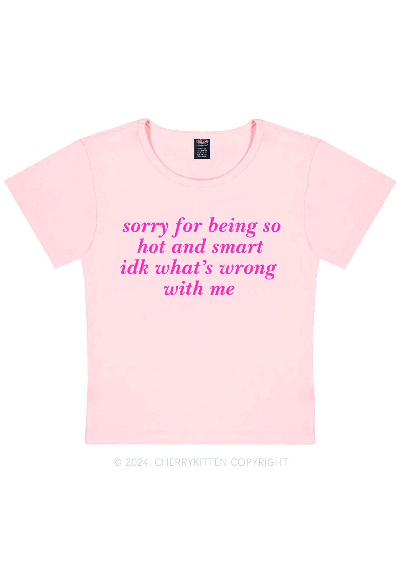 Sorry For Being So Smart Y2K Baby Tee Cherrykitten