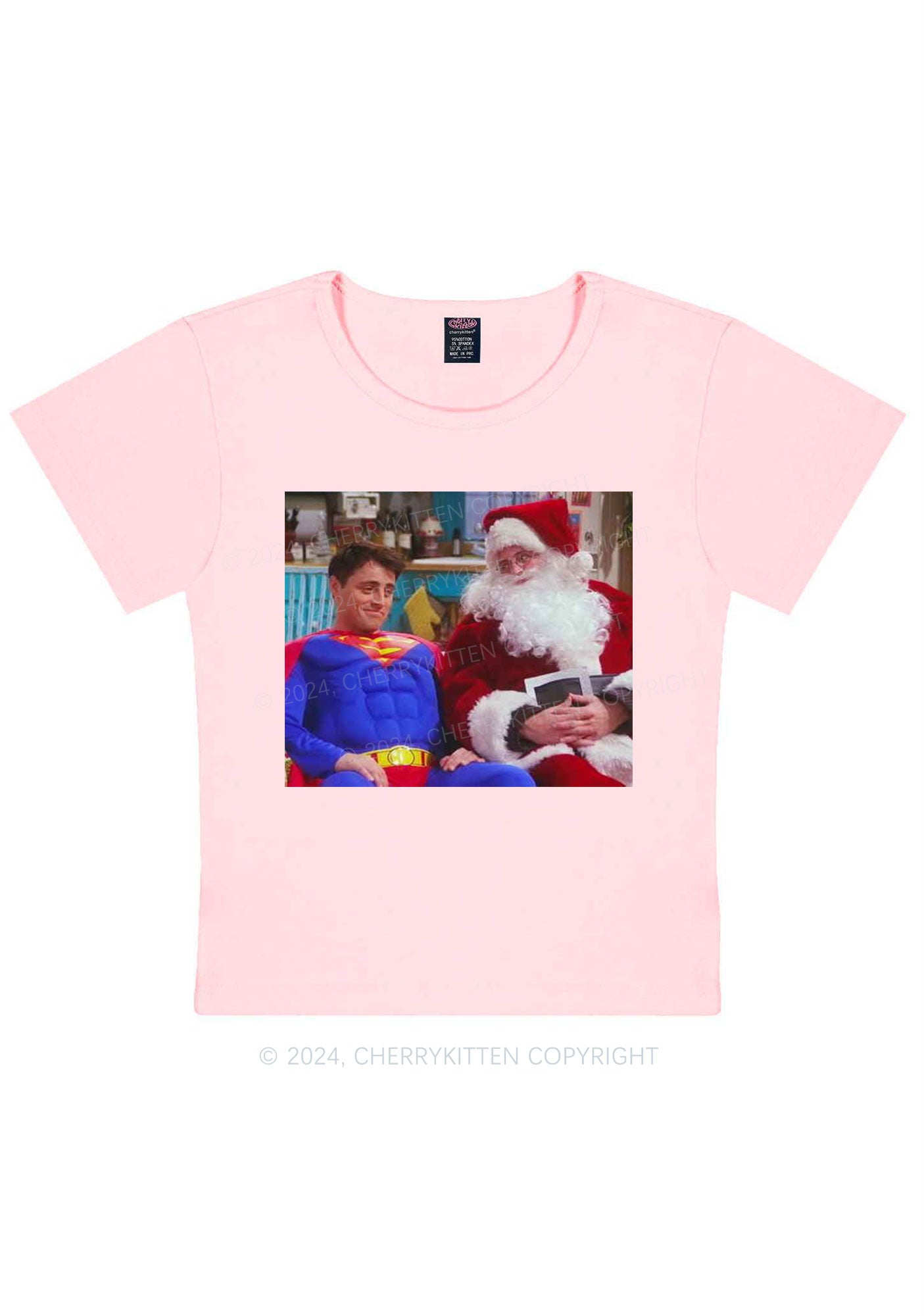 Christmas Super Santa Y2K Baby Tee Cherrykitten