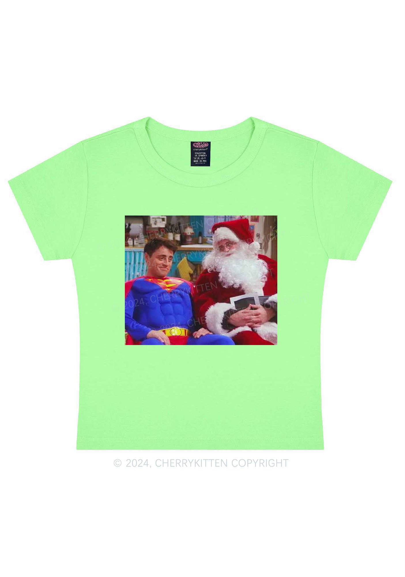 Christmas Super Santa Y2K Baby Tee Cherrykitten