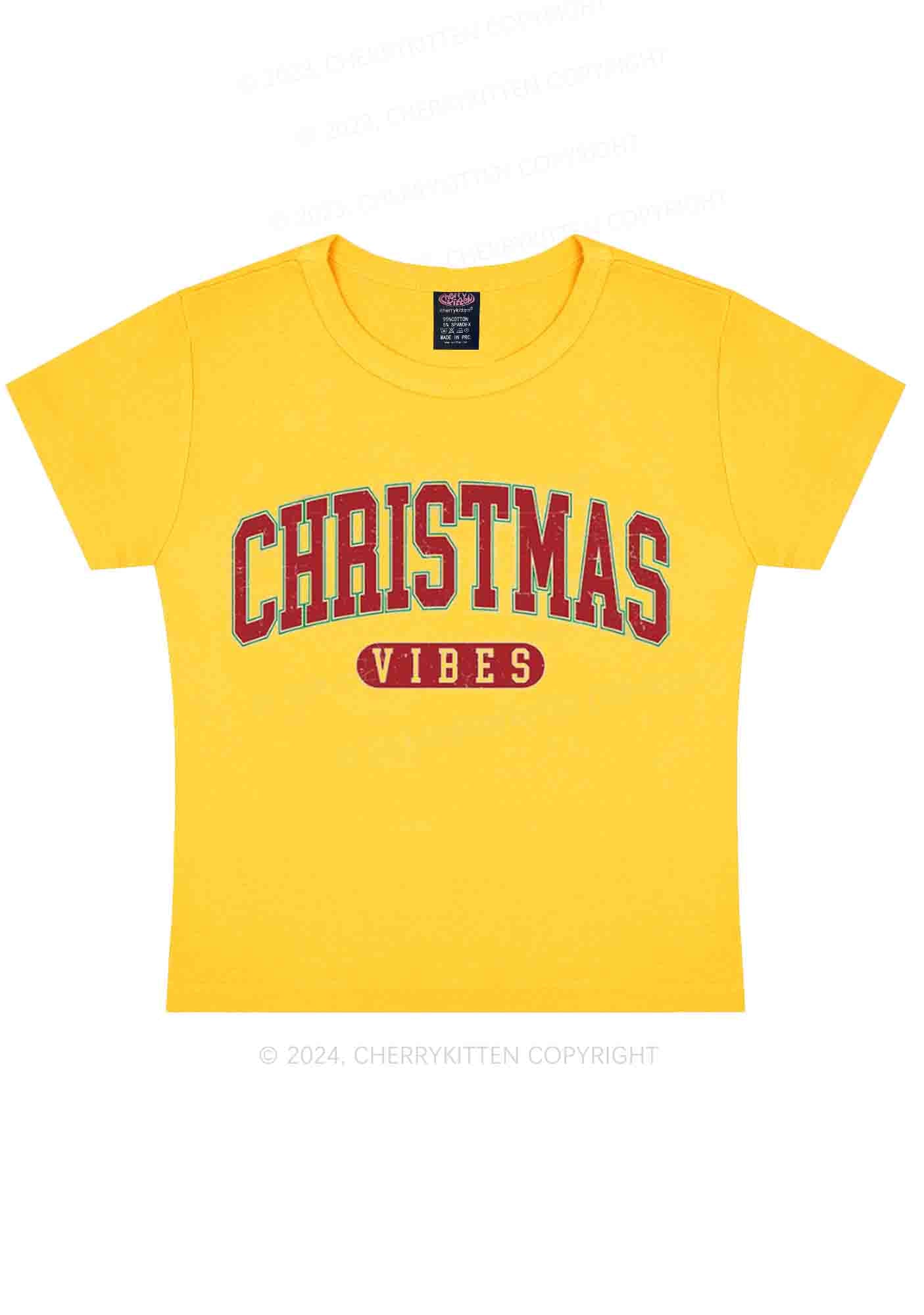 Christmas Vibes Y2K Baby Tee Cherrykitten