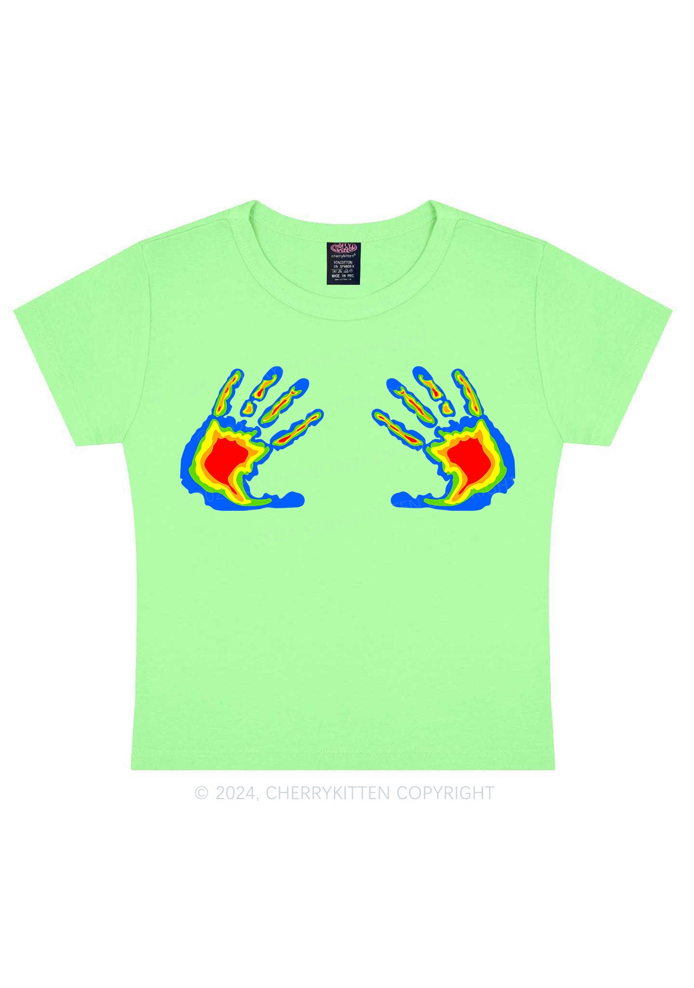 Thermal Hands Y2k Baby Tee