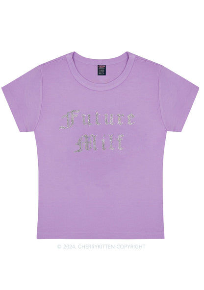 Rhinestone Future Mxxf Y2K Baby Tee Cherrykitten