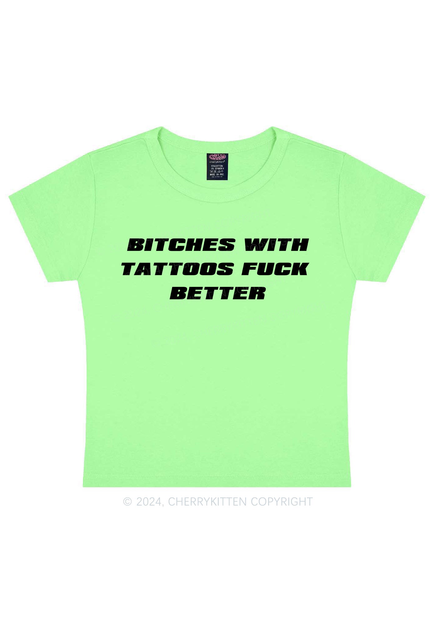 Bxxches With Tattoos Fxxk Better Y2k Baby Tee