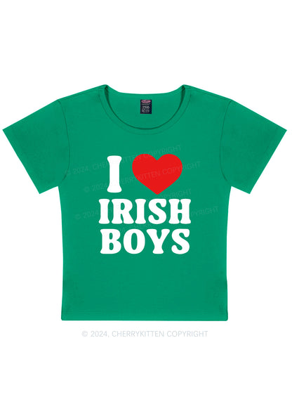 I Love Irish Boys St Patricks Y2K Baby Tee Cherrykitten