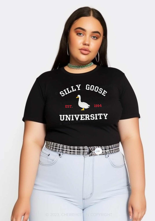 Curvy Silly Goose University EST 1994 Baby Tee Cherrykitten