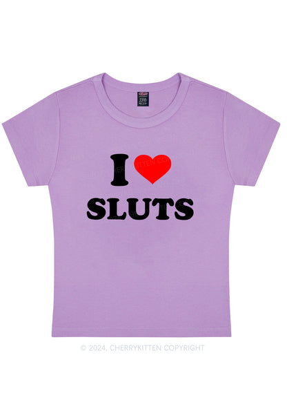 Curvy I Love Slxts Y2K Baby Tee Cherrykitten