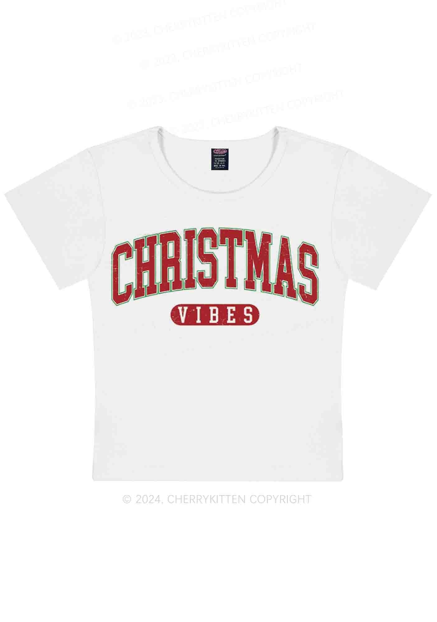 Christmas Vibes Y2K Baby Tee Cherrykitten