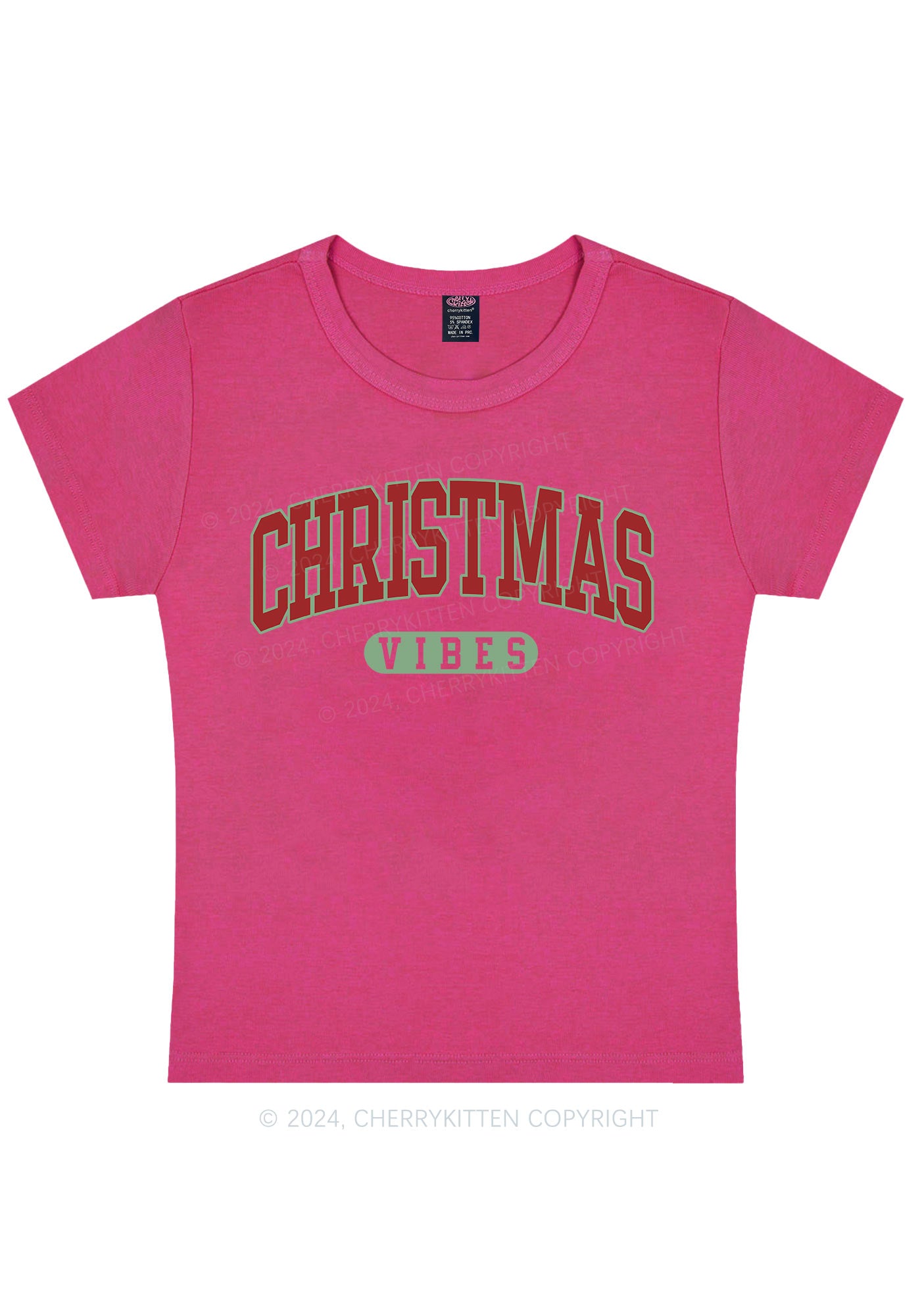 Christmas Vibes Y2K Baby Tee Cherrykitten