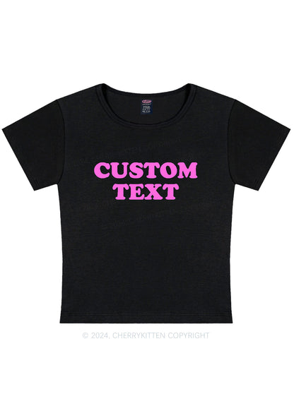 Custom Personalized Text Y2K Baby Tee