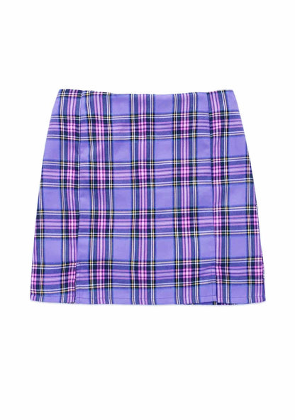 Y2K Vintage Purple Plaid Skirt Cherrykitten