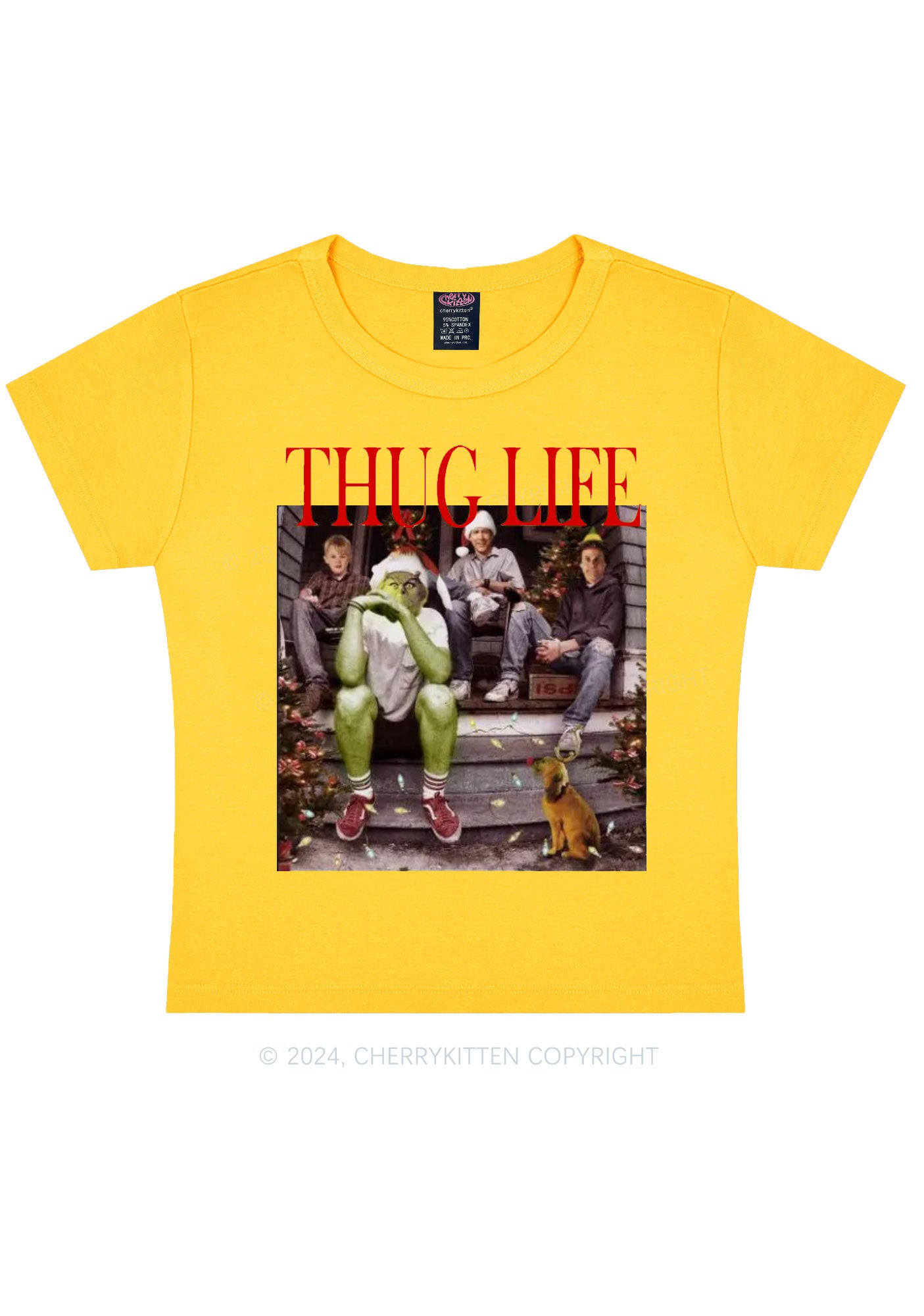 Christmas Thug Life Y2K Baby Tee Cherrykitten