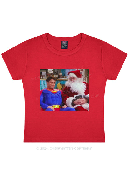 Christmas Super Santa Y2K Baby Tee Cherrykitten