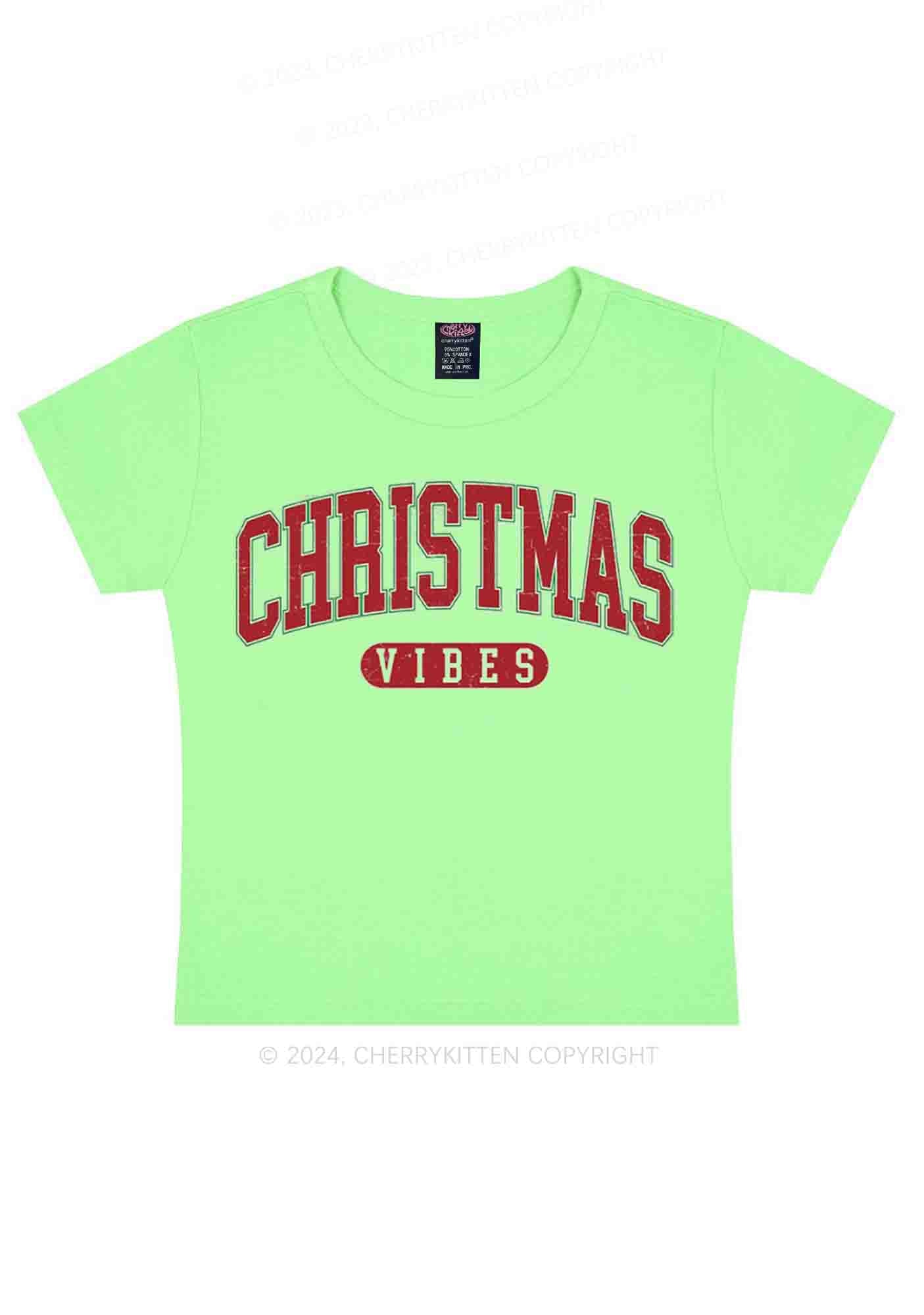 Christmas Vibes Y2K Baby Tee Cherrykitten