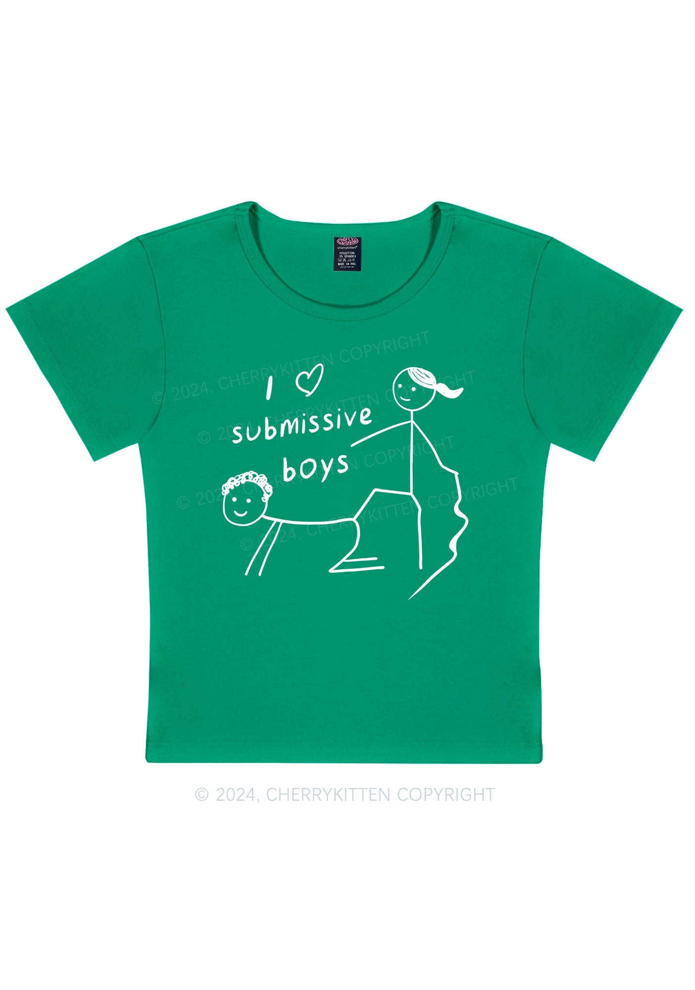 I Love S Boys Y2K Baby Tee Cherrykitten