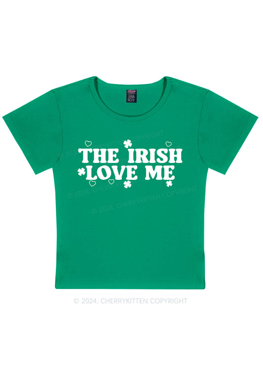 The Irish Love Me St Patricks Y2K Baby Tee Cherrykitten