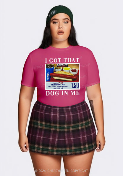 Curvy I Got That Hot Dog In Me Y2K Baby Tee Cherrykitten