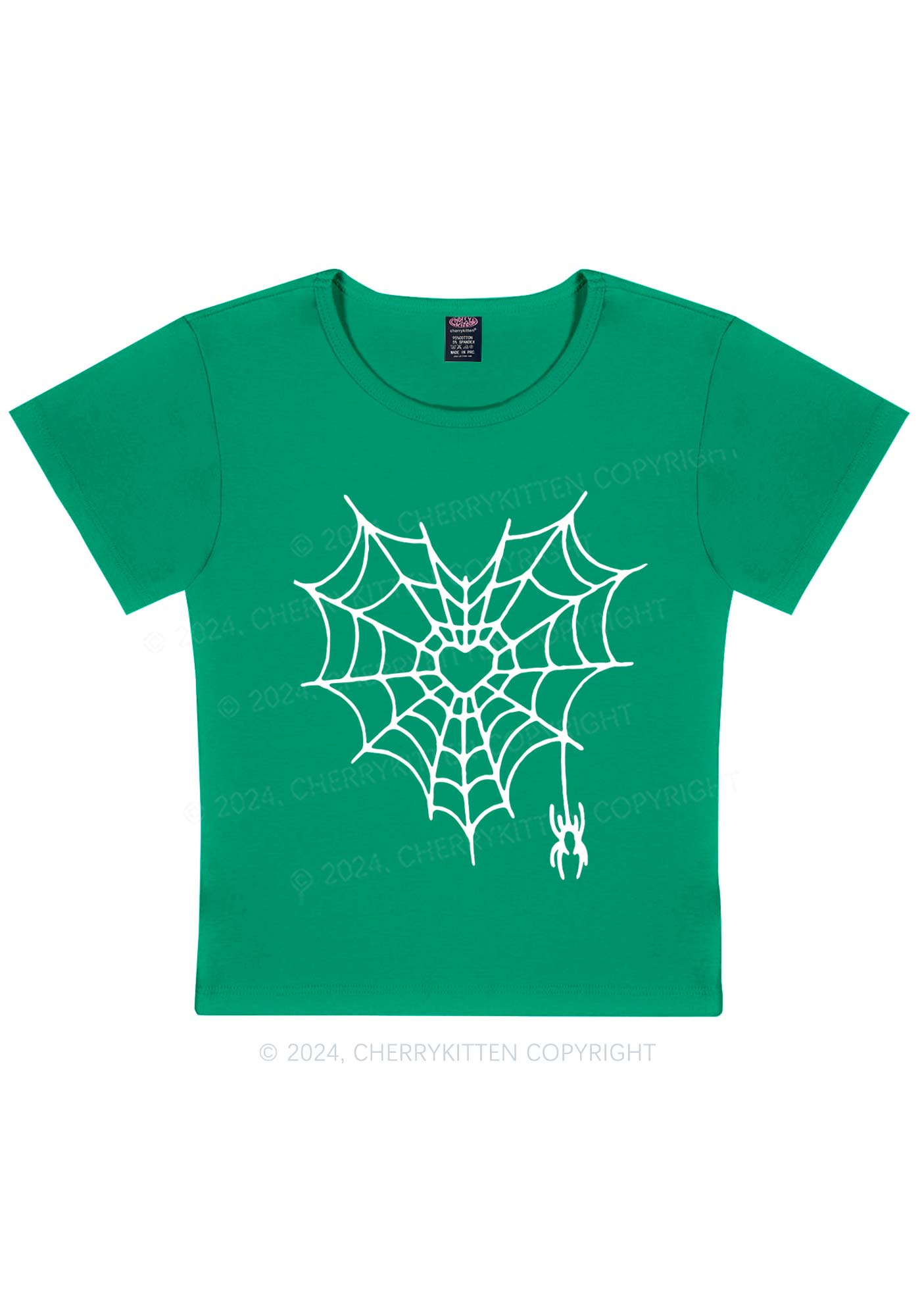 Heart Spider Web Y2K Valentine's Day Baby Tee Cherrykitten