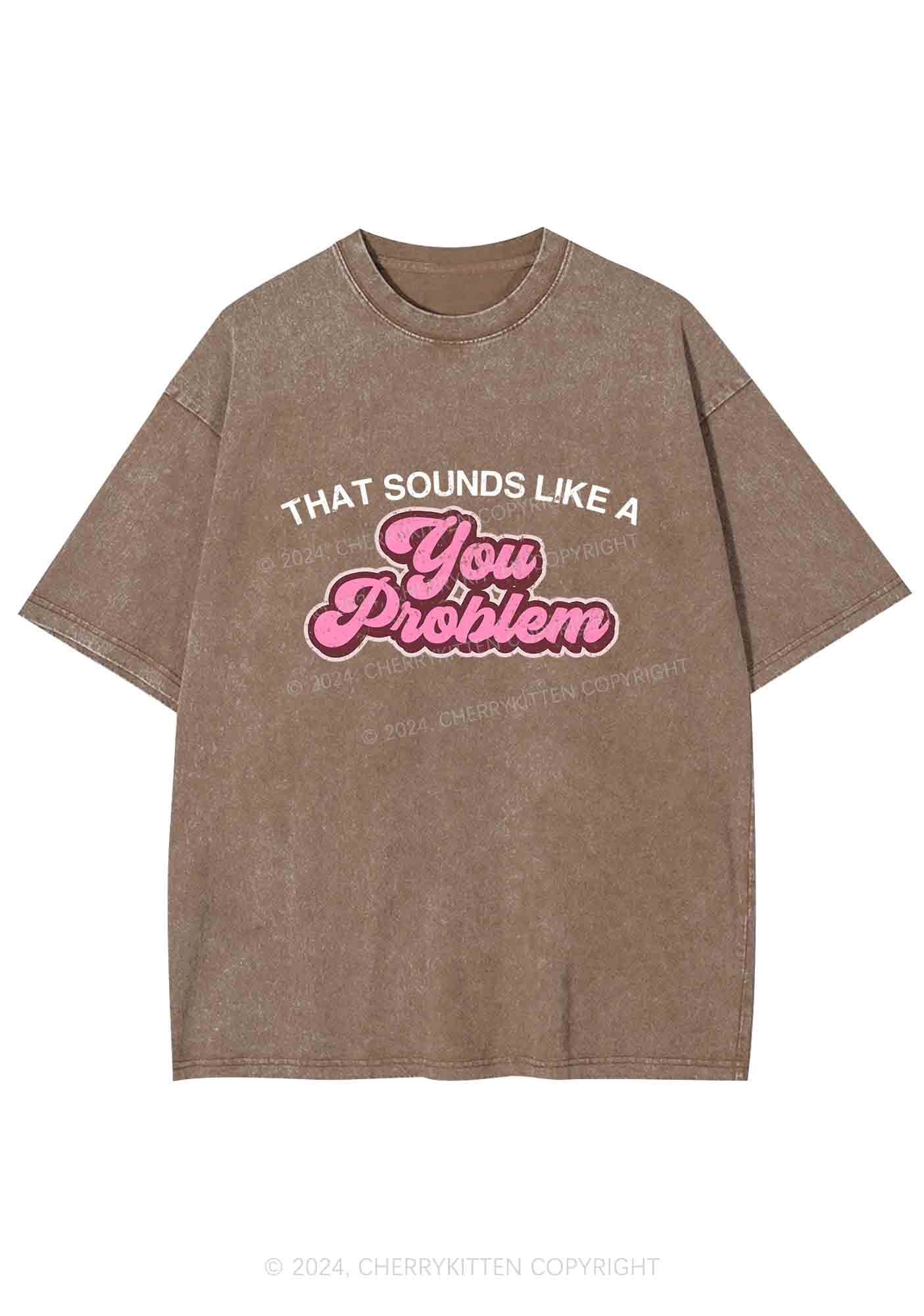 You Problem Y2K Washed Tee Cherrykitten