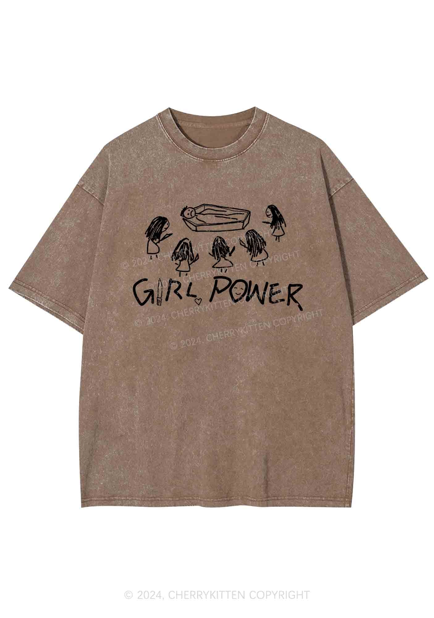 Girls Power Y2K Washed Tee Cherrykitten