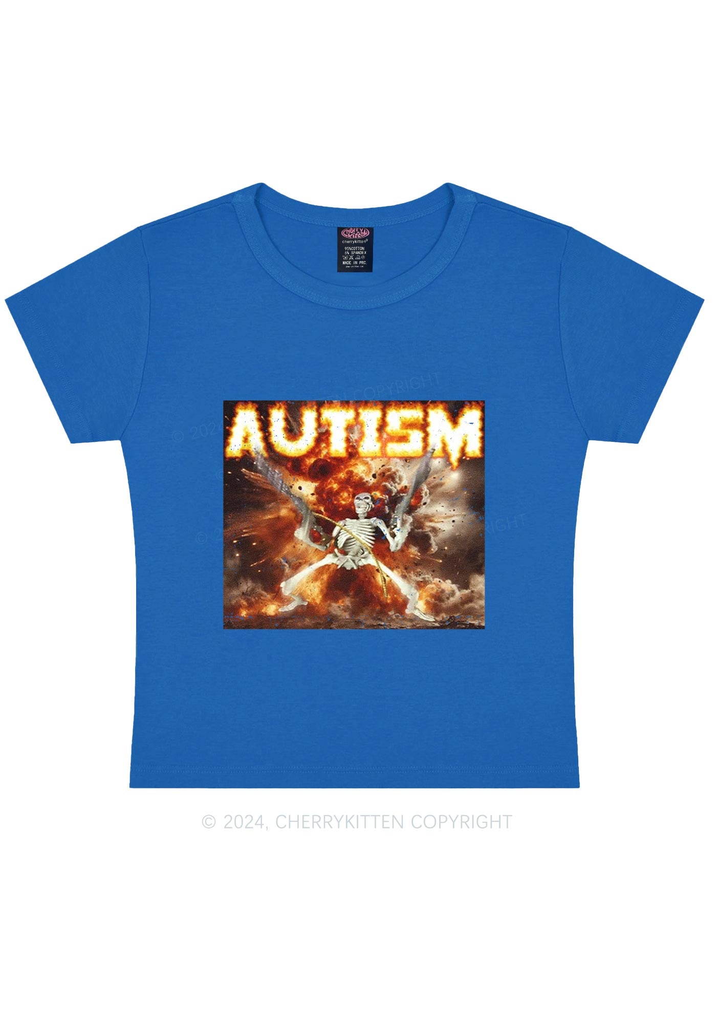 Autism Y2K Baby Tee Cherrykitten