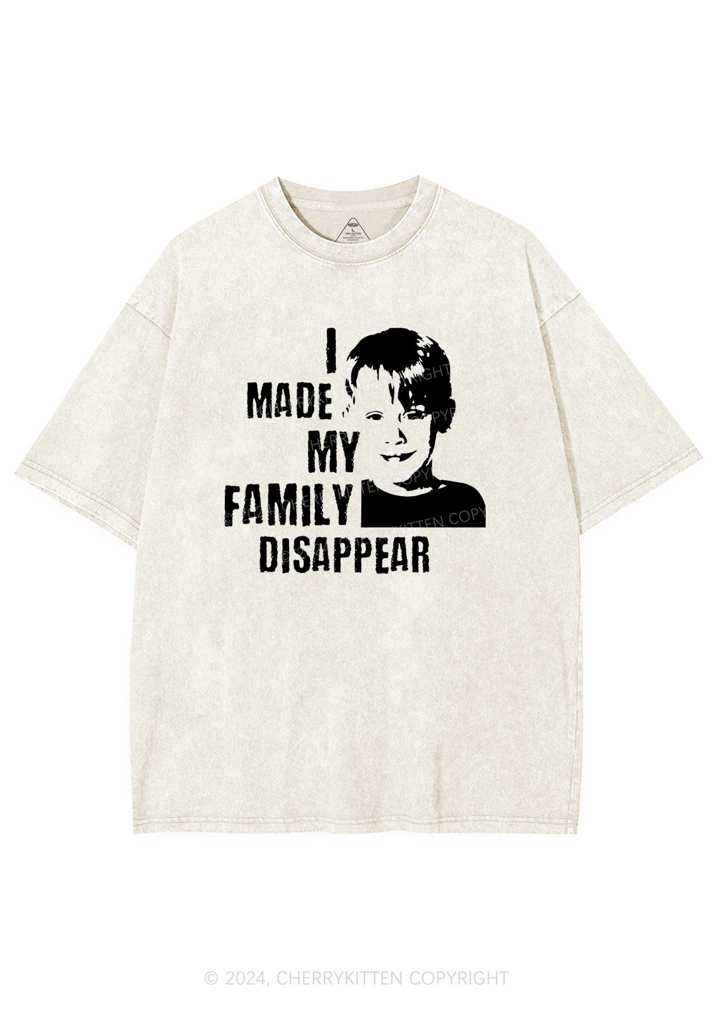 Christmas Family Disappear Y2K Washed Tee Cherrykitten