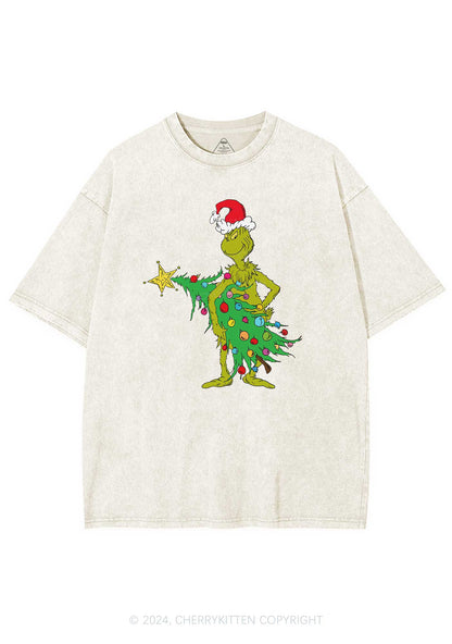 Christmas Stealing Christmas Tree Y2K Washed Tee Cherrykitten