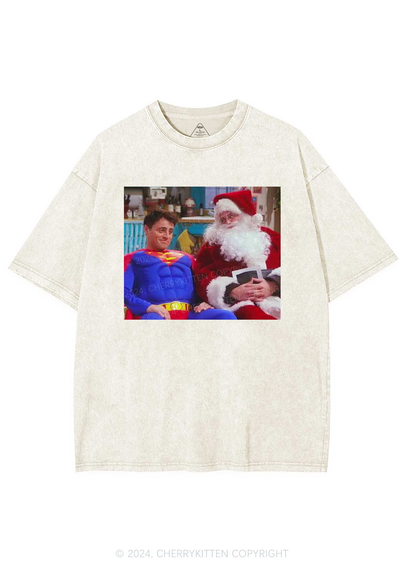 Christmas Super Santa Y2K Washed Tee Cherrykitten