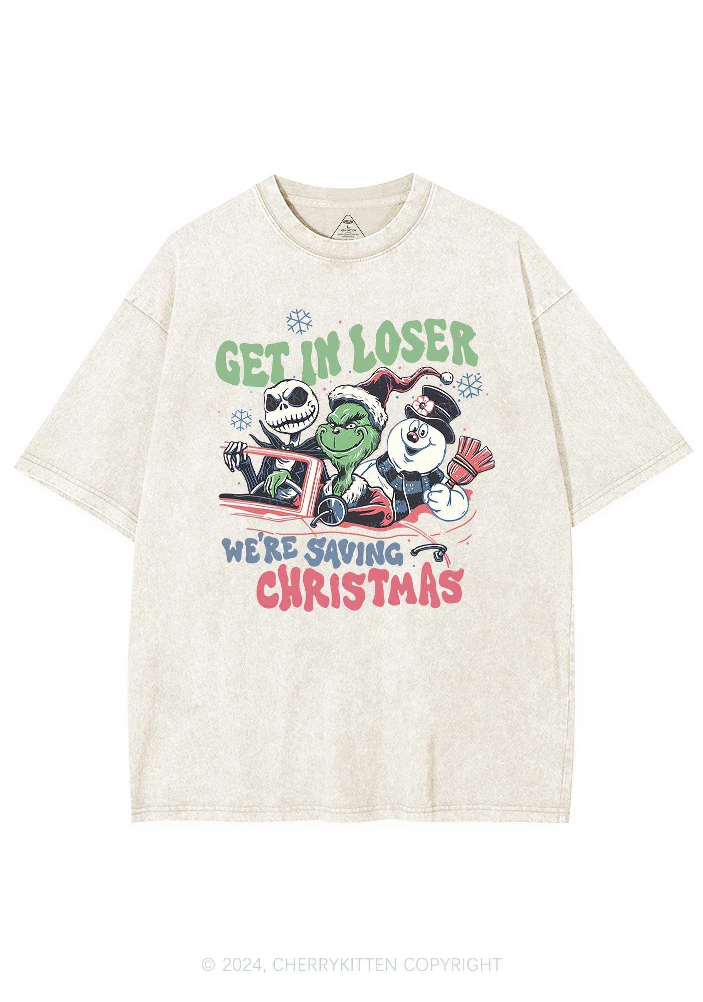 Christmas We're Saving Y2K Washed Tee Cherrykitten