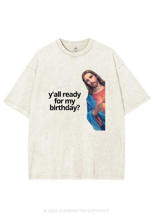 Christmas Jesus Birthday Y2K Washed Tee Cherrykitten